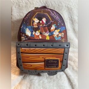 Brand NEW Loungefly Mine Train Disney Seven Dwarves Mini Backpack